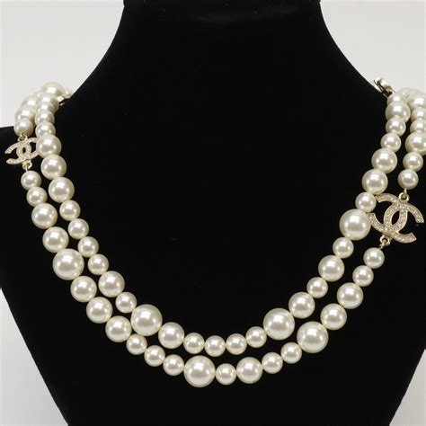 coco chanel pearl necklaces|Chanel pearl long strand necklaces.